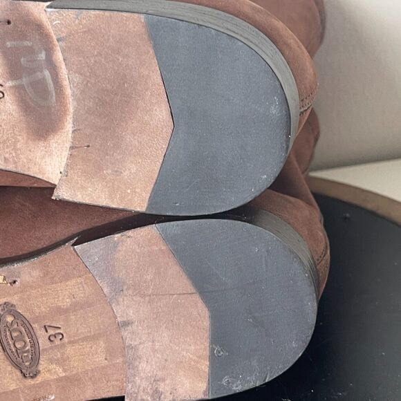 Tods Ankle Booties Women's‎ Brown Leather Lace Up Size 37 US 7 - Picture 10 of 12